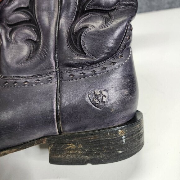 ARIAT Ombre Black Sz 10.5 D Men Cowboss Square-Toe Western‎ Leather Cowboy Boots - Picture 12 of 16